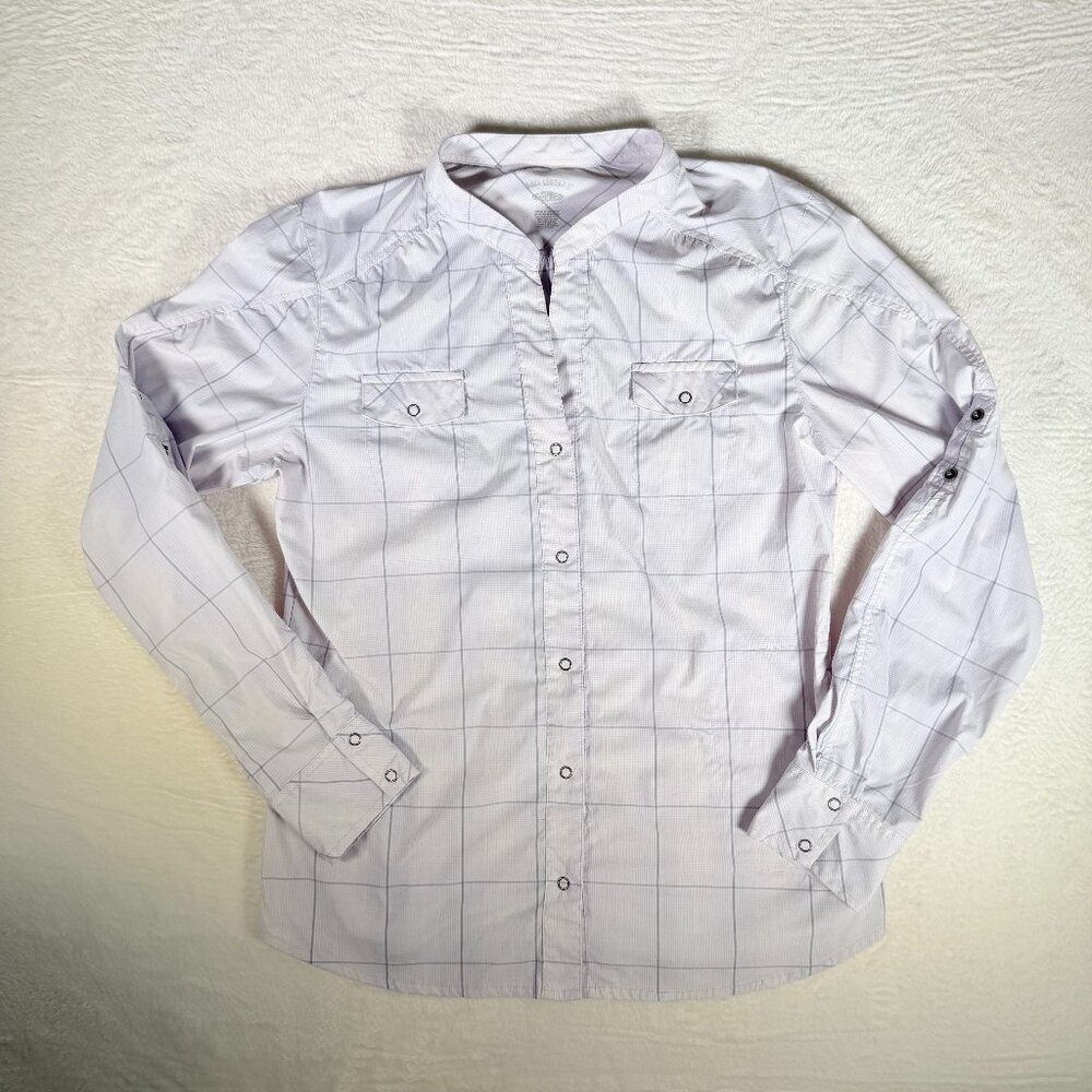 Reel Legends Womens Shirt Long Sleeve Snap Button‎ Medium Zipper Side Pocket